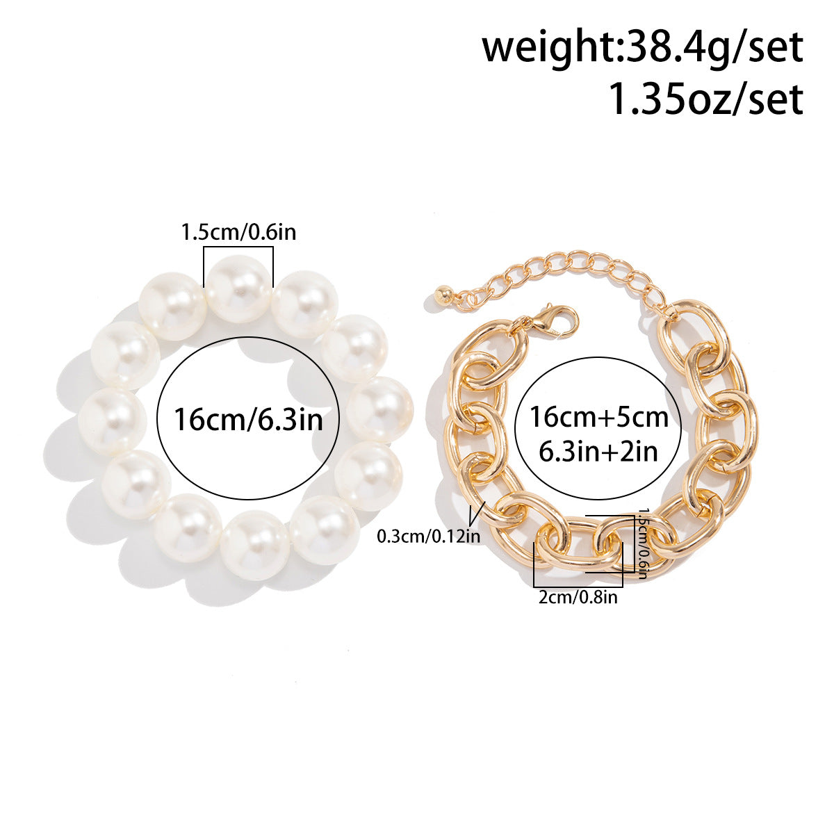 Women's Fashion Exaggerated Large Round Bead Imitation Pearl Bracelet
