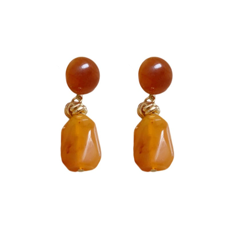 Round irregular resin earrings