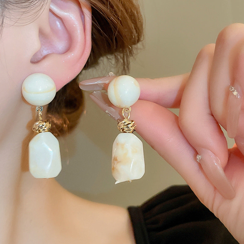 Round irregular resin earrings
