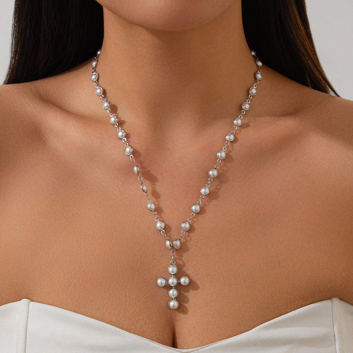 Fashion Imitation Pearl Beaded Clavicle Necklace