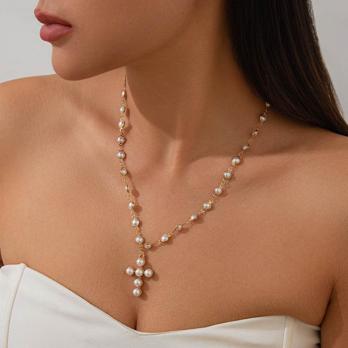 Fashion Imitation Pearl Beaded Clavicle Necklace