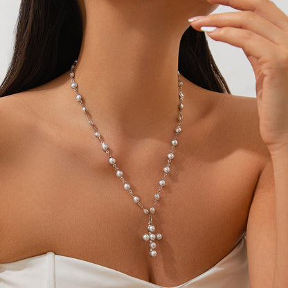 Fashion Imitation Pearl Beaded Clavicle Necklace