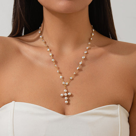 Fashion Imitation Pearl Beaded Clavicle Necklace